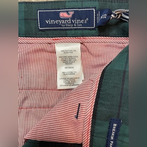 NWT Vineyard Vines Men’s Blackwatch Breaker Pant Charleston Green,Multiple Sizes - Picture 4 of 9